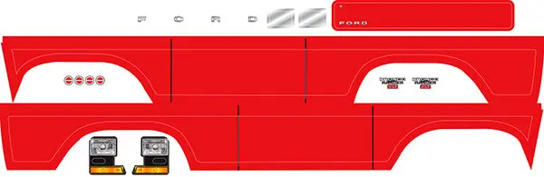 Traxxas Decal Sheet Red Trims Suit 1979 Bronco - 8078R 1