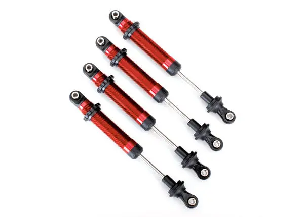 Traxxas Gts Long Shocks Red Aluminium Complete No Springs 4Pcs - 8160R 1