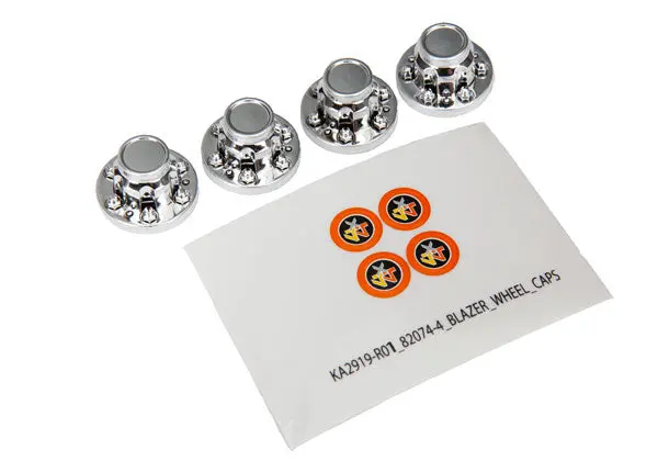 Traxxas Wheel Center Caps Chrome W/ Decals 4Pcs - 8164 1