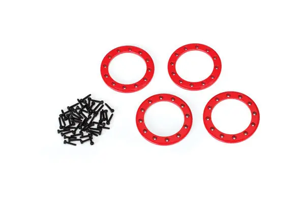 Traxxas 1.9In Red Beadlock Rings W/ Screws Suit Trx-4 4Pcs - 8169R 1