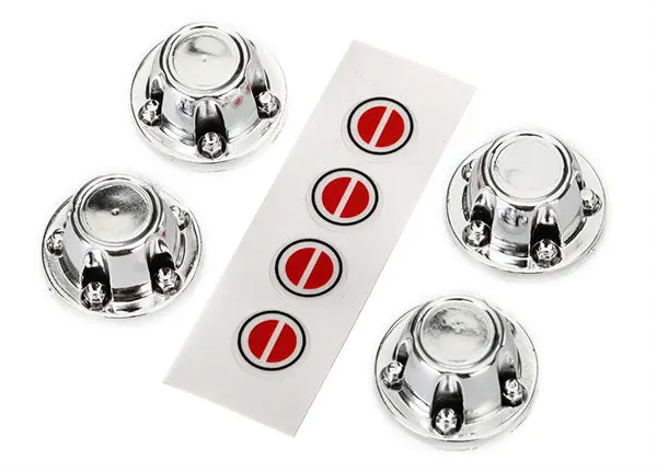Traxxas Chromed Center Wheel Caps W/ Decals 4Pcs - 8176 1