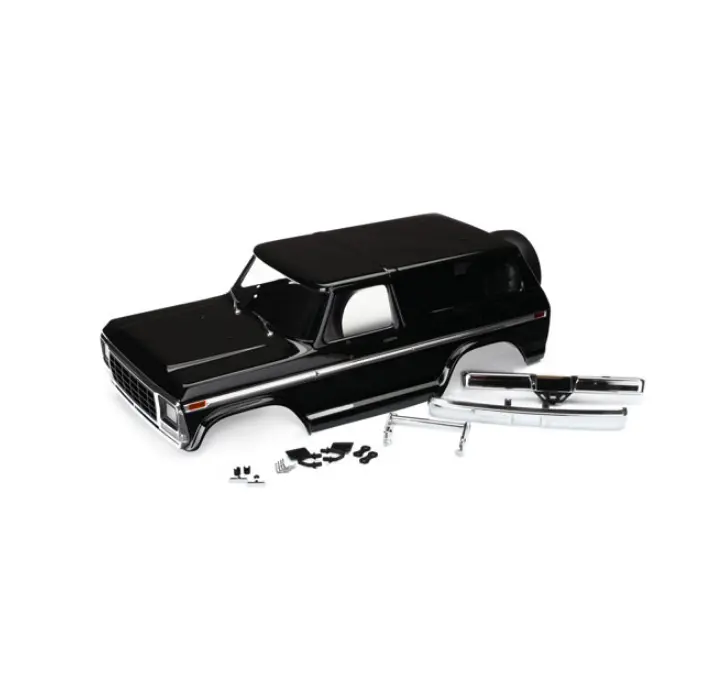 Traxxas Black Painted Body Shell 1979 Ford Bronco Clipless - 8188 1