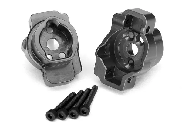 Traxxas Portal Drive Rear Axle Mounts Charcoal Grey 6061-T6 Aluminium 2Pcs - 8256A 1