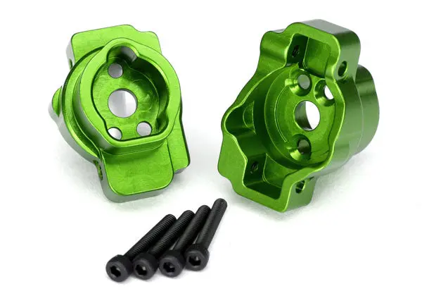 Traxxas Portal Drive Rear Axle Mounts Green 6061-T6 Aluminium 2Pcs - 8256G 1