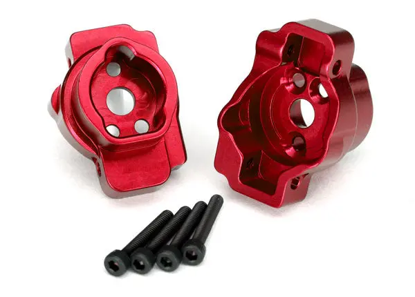 Traxxas Portal Drive Rear Axle Mounts Red 6061-T6 Aluminium 2Pcs - 8256R 1
