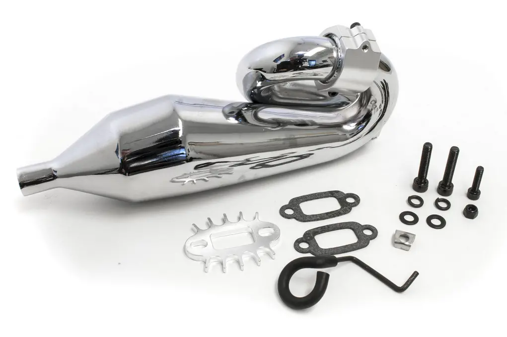 Rovan Pig Tail 2-Part Tuned Exhaust Pipe Set W/ Upgrade Clamp - Rov-8505012 1