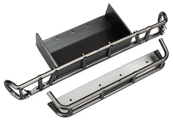 Traxxas Rear Bumper Black Satin Chrome W/ Extension - 8536X 1