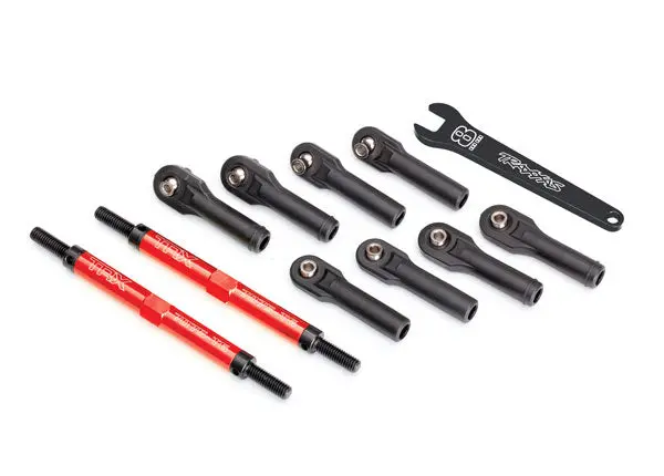Traxxas 144Mm Toe Link Turnbuckles Tubes Red Aluminium 2Pcs - 8638R 1