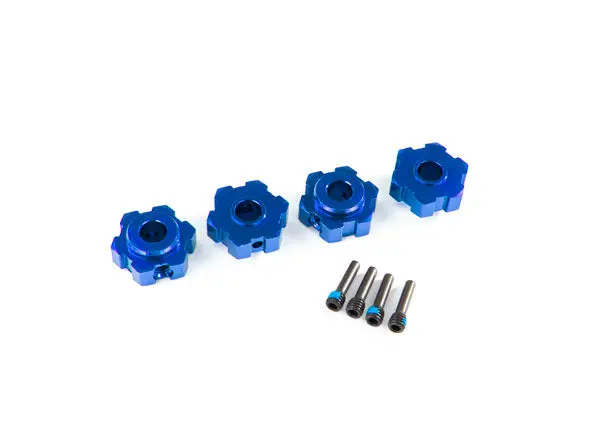 Traxxas 17Mm Wheel Hex Hubs Blue Aluminium 4Pcs - 8956X 1