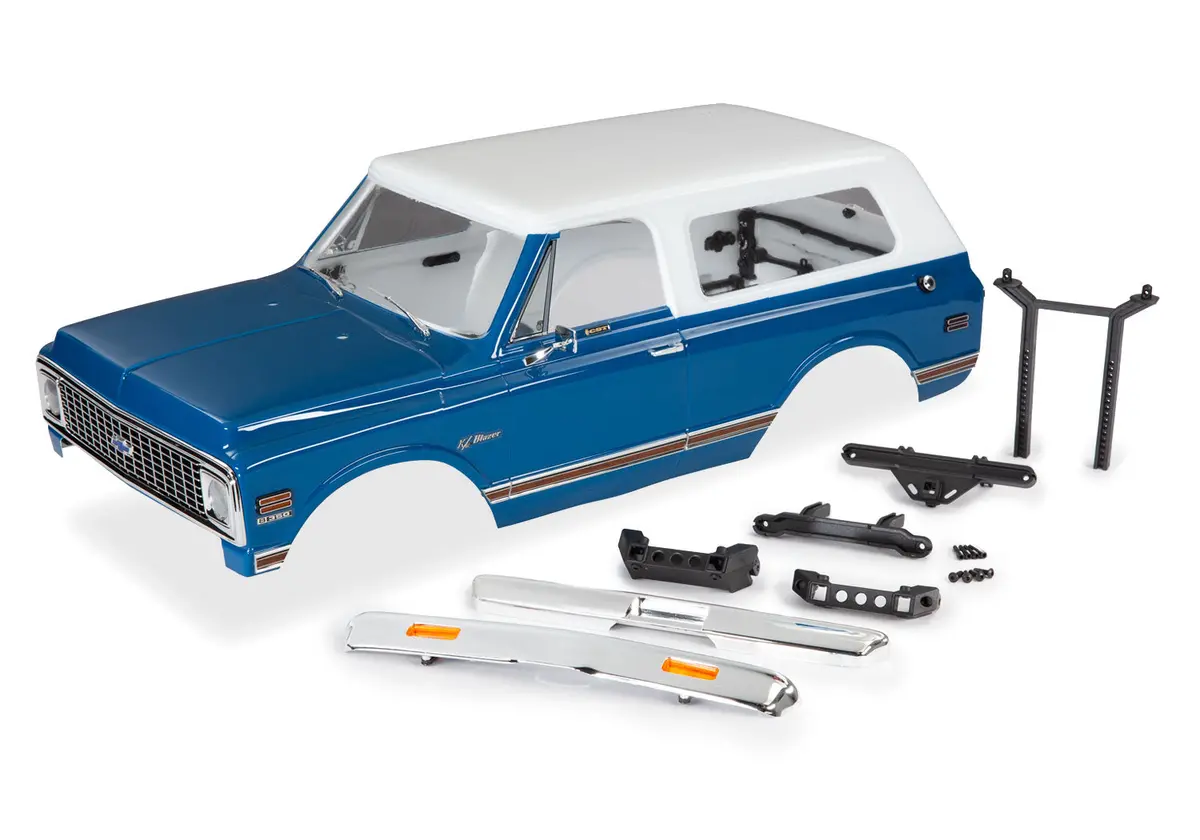 Traxxas Blue Painted Body Shell W/ Trims Suit 1972 Chevy Blazer - 9111X 1