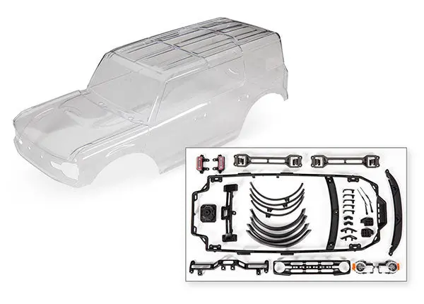 Traxxas Clear Body Shell W/ Trims Suit Trx-4 2021 Ford Bronco - 9211 1