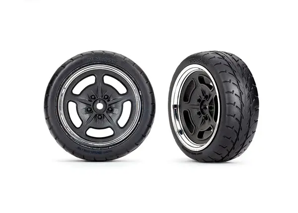Traxxas 73Mm Response Sticky Tyres On Chrome/ Black Fr Wheels 2Pcs - 9372 1