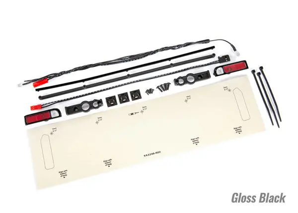Traxxas Led Rear Light Set Red W/ Black Housings & Tailgate Trim Suit Drag Slash - 9497 1