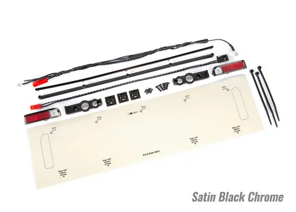Traxxas Led Rear Light Set Red W/ Satin Black Chrome Housings & Tailgate Trim Suit Drag Slash - 9497A 1