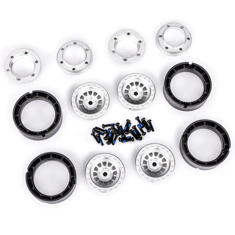 Traxxas Silver Aluminium 1In Beadlock Wheels Suit Trx-4M 4Pcs - 9881-Slvr 1