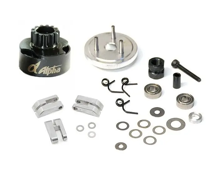 Alpha 14T Clutch Bell Combo W/ Bearings/ Flywheel/ Shoes/ Springs & Nut - Alp-E64-Bub2114 1