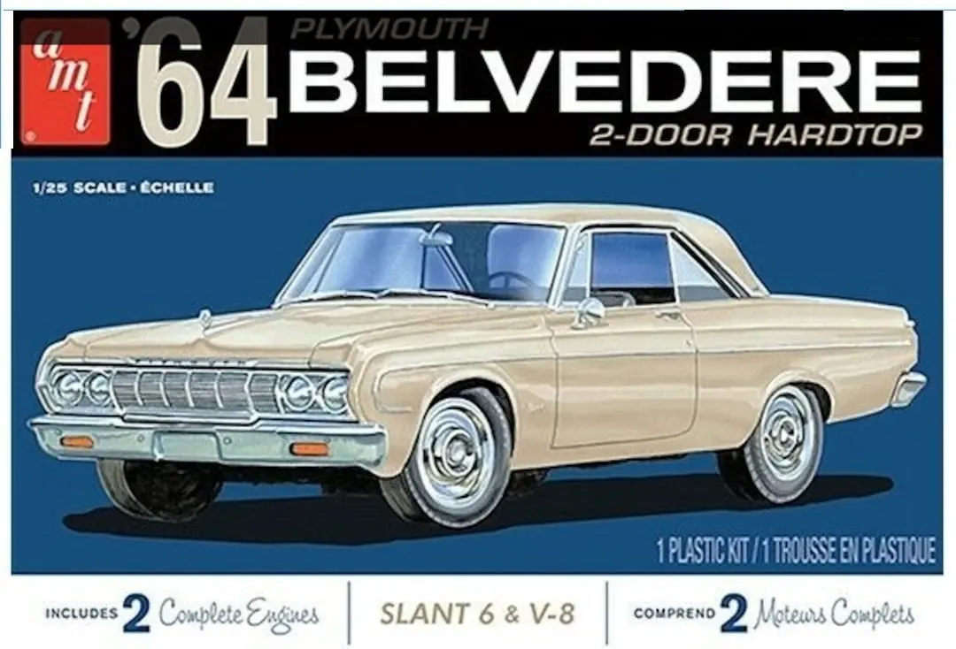 Amt 1964 Plymouth Belvedere W/ Slant 6 & V-8 1:25 - Amt1188 1