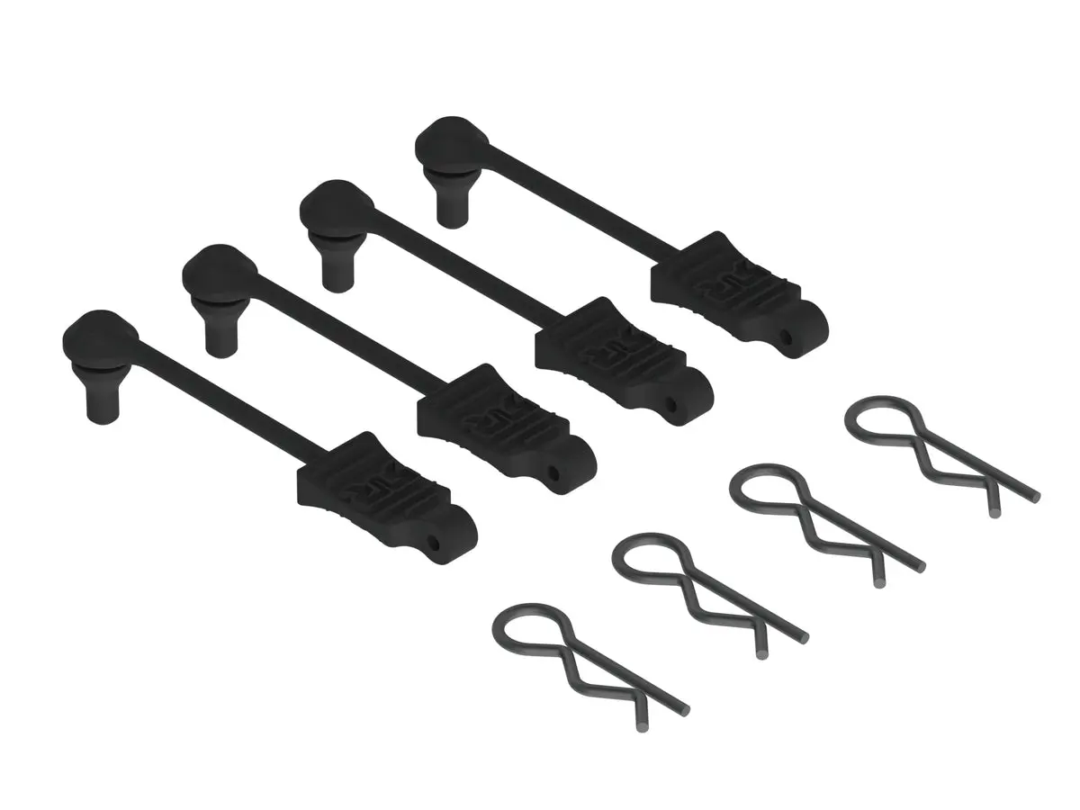 Body Clip Retainer 1/8 Scale Black- 4Pk 1