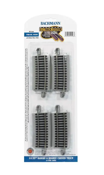Bachmann 33.25" Radius 6° Curved Track 4Pcs Ho - Bac44508 1