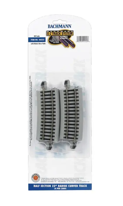 Bachmann Half Section 22" Radius Curved Track 4Pcs Ho - Bac44532 1