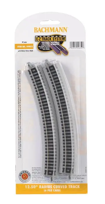 Bachmann 12.5" Radius Curved Track 6Pcs N - Bac44852 1