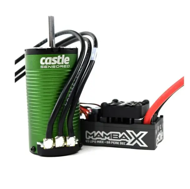 Castle Creations 1415-2400Kv Sensorored Brushless Motor W/ Mamba X Sct Esc 25.2V Waterproof Combo - Cse010016001 1