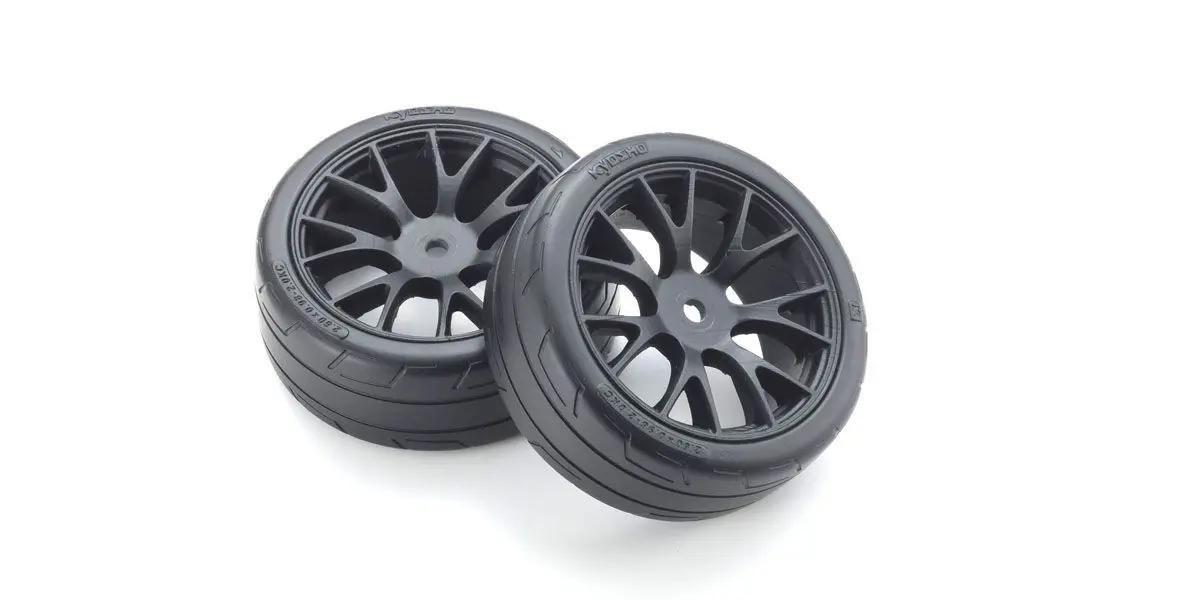 Kyosho M-Compound Onroad Rubber Tyre On Black Wheel Suit Fz02 2Pcs - Kyo-Fath701bkm 1