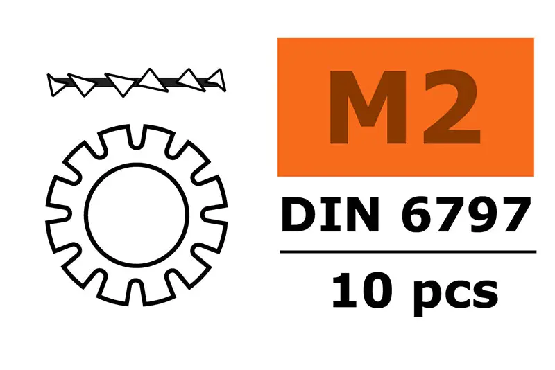 Locking Washer, M2, Galvanized Steel (10Pcs) Gf-0155-001 1