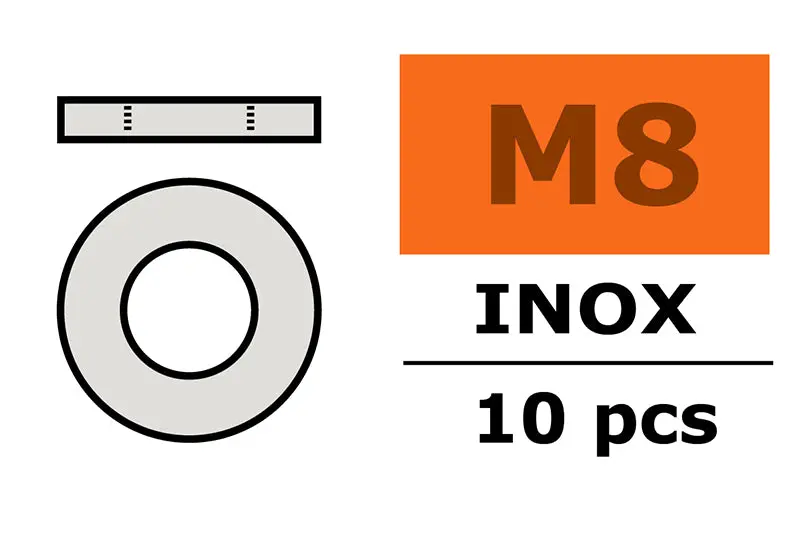 Washer, M8, Inox (10Pcs) Gf-0254-008 1