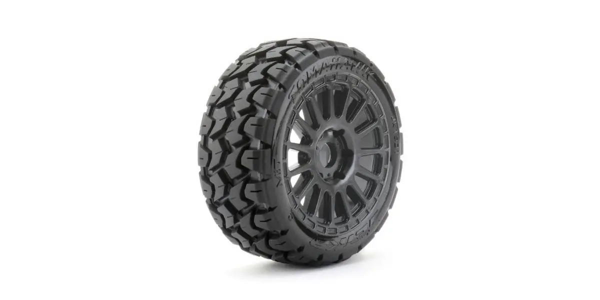 Extreme Tyre 1/8Th Buggy Tomahawk Belted On Black Rim - 1Pr 1