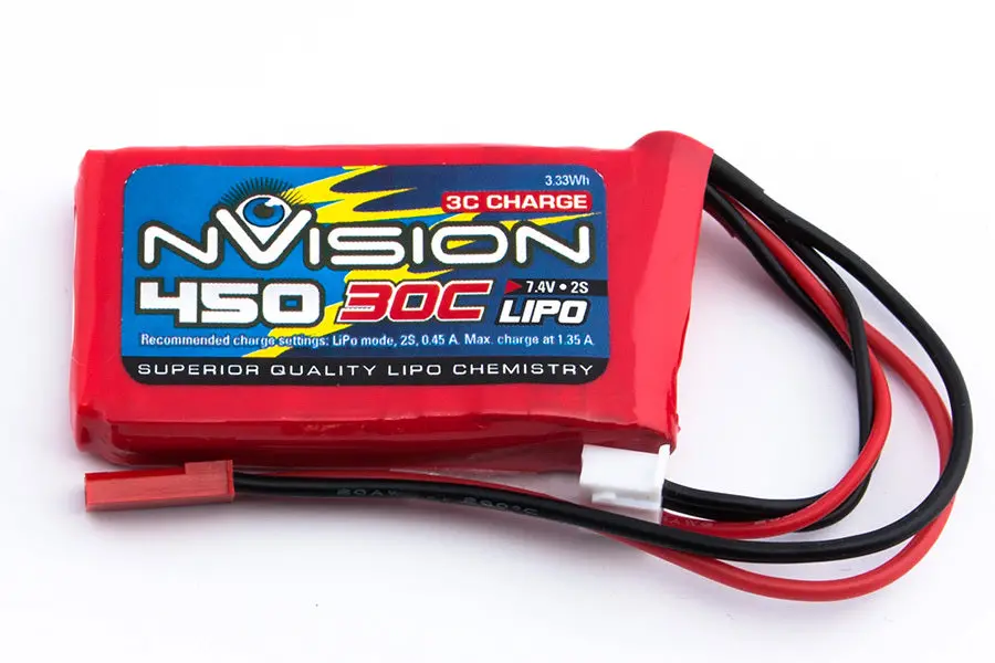 Nvision 450Mah 7.4V 30C Lipo Battery Sc Red Jst - Nvo1800 1