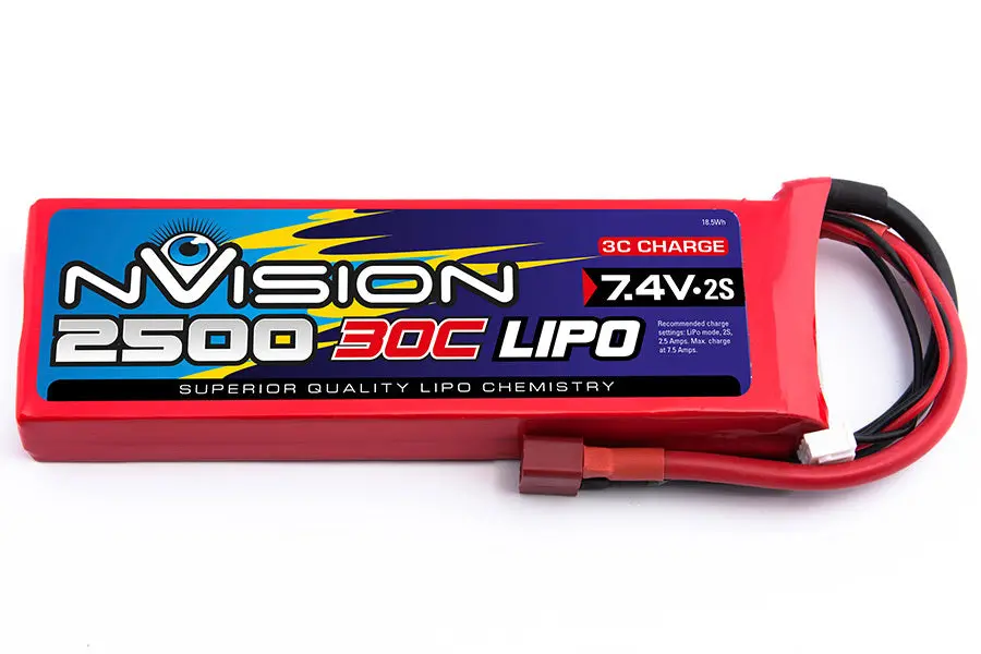 Nvision 2500Mah 7.4V 30C Lipo Battery Sc Deans - Nvo1804 1