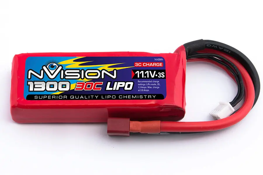 Nvision 1300Mah 11.1V 30C Lipo Battery Sc Deans - Nvo1808 1