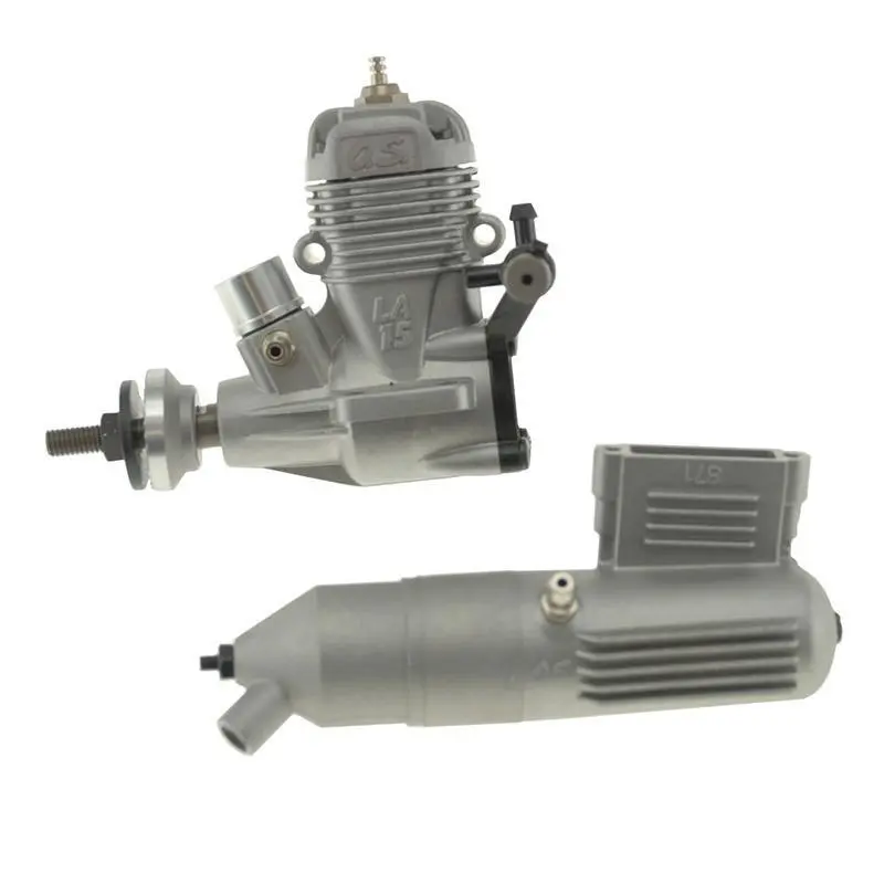 O.S. Engines Max 15La-S Nitro Aircraft Engine .15 Size W/ 871 Silencer - Osm11536 1