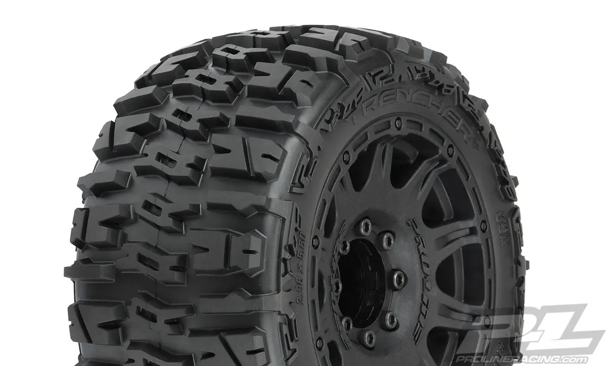 Proline Trencher 3.8In Tyres On Black Raid Wheels W/ Removeable 17Mm Hex Suit Maxx 2Pcs - Pro1017510 1