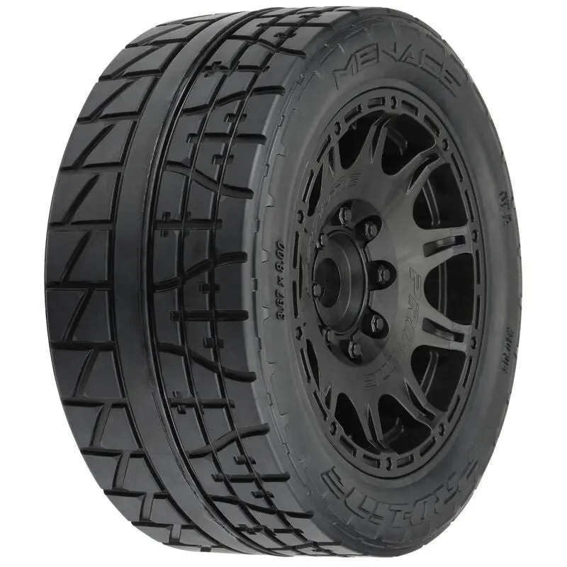 Proline Menace Hp Fr/Rr 5.7In Belted Tyre On Black Raid Wheels 24Mm Hex Suit X-Maxx/ Kraton 2Pcs - Pro1020510 1