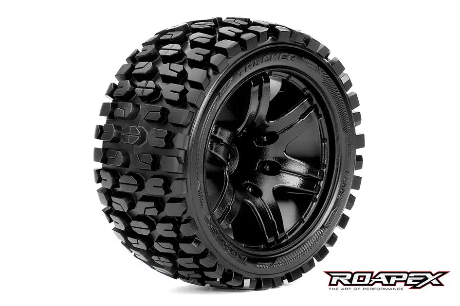 Roapex Tracker 1:10 Stadium Truck Tyre On Black Wheel 2Pcs - R2002-B2 1