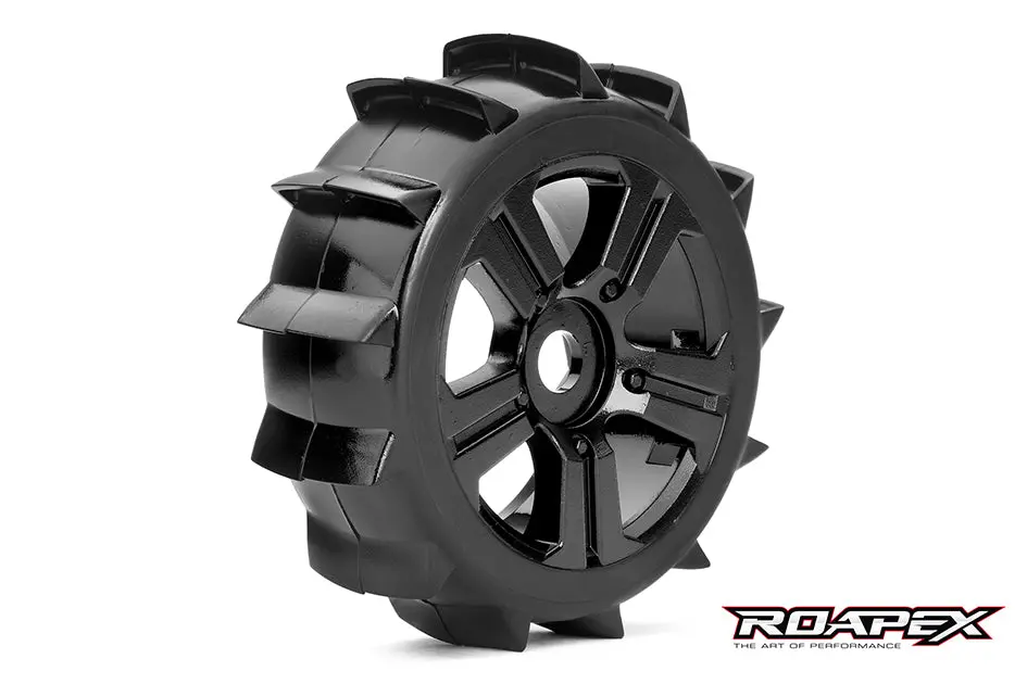 Roapex Paddle 1:8 Buggy Tyre On Black Wheel 2Pcs - R5004-B 1