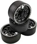 Rct 1.9In Aluminium Beadlock Wheels Black 4Pcs - Rctcw01903b 1