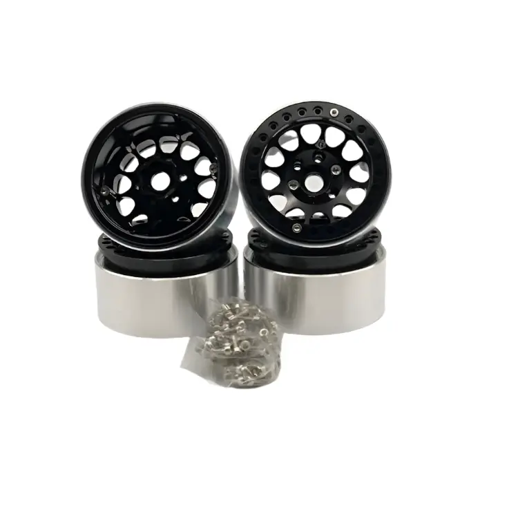 Rct 1.9In Aluminium Beadlock Wheels Black 4Pcs - Rctcw01908b 1