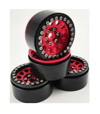 Rct 1.9In Aluminium Beadlock Wheels Red 4Pcs - Rctcw01914a 1