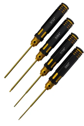 Rct Imperial Allen Wrench Sae Set 0.05 1/16 5/64 3/32 Titanium Coated Tips 4Pcs - Rctt116i 1