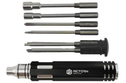 Rct 8-In-1 Mag Screwdriver Set W/ 1.5/ 2.0/ 2.5/ 3.0Mm Hex/ 0-Phillips / 1-Flat / Nut Driver 4.0/ 5.5Mm - Rctt11073 1