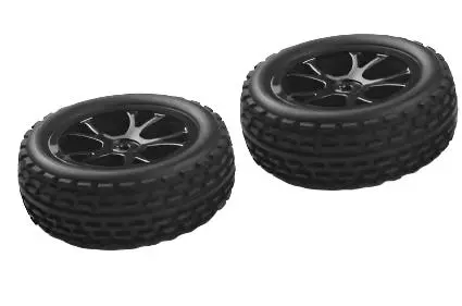 Riverhobby Fr Split Rib Tyre On Black Wheel Suit Spirit/ Vantage 2Pcs Ftx-6300B - Rh-10302B 1