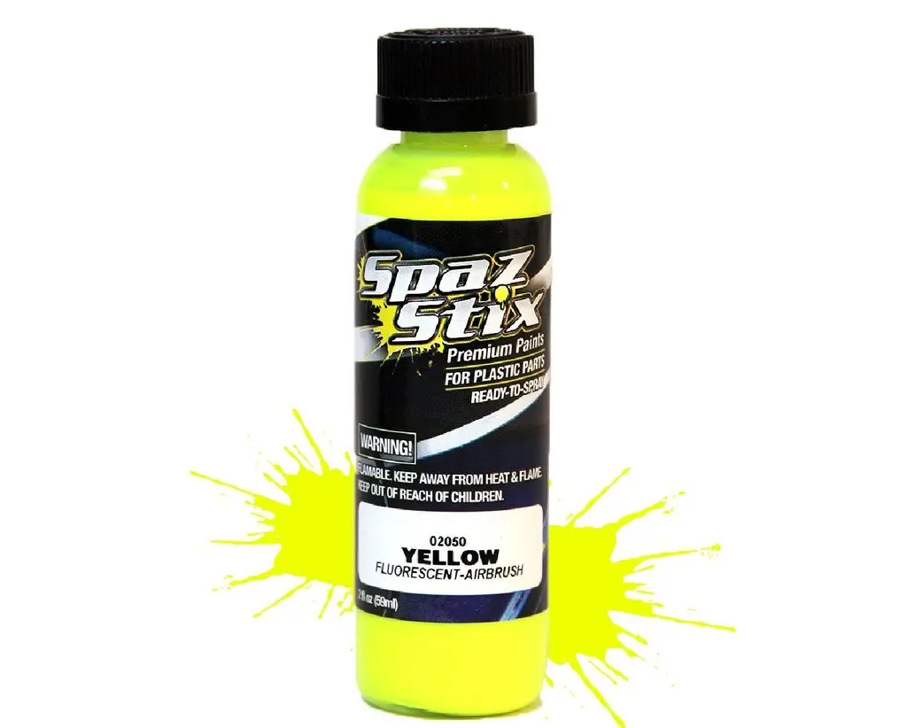 Spaz Stix Yellow Fluorescent Airbrush Paint 2Oz - Szx02050 1