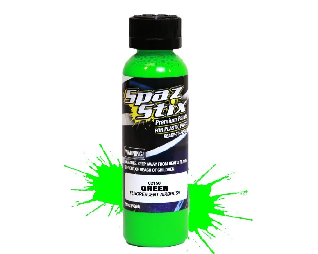 Spaz Stix Green Fluorescent Airbrush Paint 2Oz - Szx02150 1