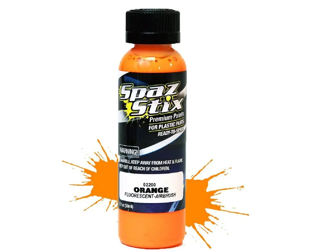 Spaz Stix Orange Fluorescent Airbrush Paint 2Oz - Szx02200 1