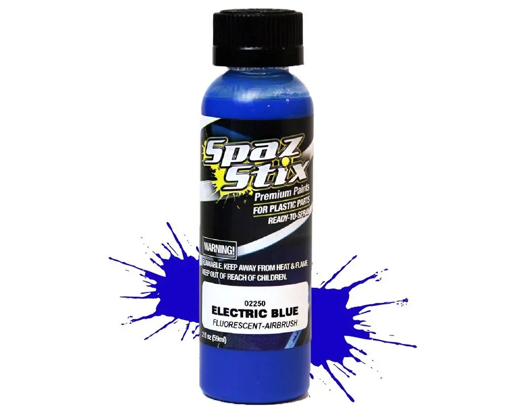 Spaz Stix Electric Blue Fluorescent Airbrush Paint 2Oz - Szx02250 1