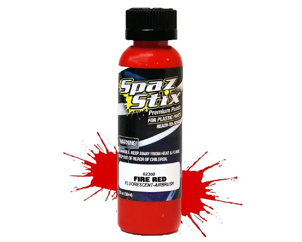 Spaz Stix Fire Red Fluorescent Airbrush Paint 2Oz - Szx02300 1
