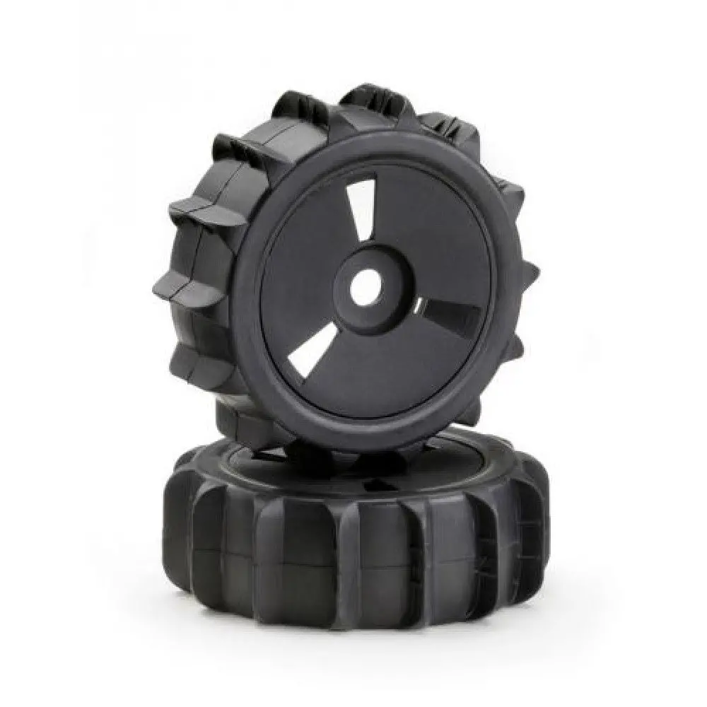 Absima 1:8 Buggy Sand Paddles On Black 3-Slot Dish Wheel 2Pcs - Ab2520016 1